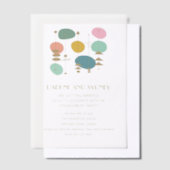 Retro Atomic Age Mid Century Mod Engagement Party Vellum Uitnodigingen (Offset)