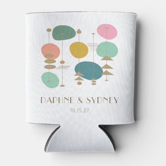 Retro Atomic Age Mid Century Modern Custom Bruilof Blikjeskoeler (Voorkant)