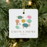 Retro Atomic Age Mid Century Modern Custom Bruilof Keramisch Ornament<br><div class="desc">Retro Atomic Age Mid Century Modern Custom Wedding Ornament</div>