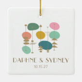Retro Atomic Age Mid Century Modern Custom Bruilof Keramisch Ornament (Achterkant)