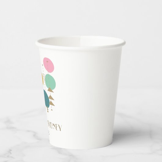 Retro Atomic Age Mid Century Modern Custom Bruilof Papieren Bekers (Links)