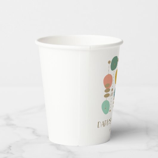 Retro Atomic Age Mid Century Modern Custom Bruilof Papieren Bekers (Rechts)