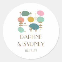 Retro Atomic Age Mid Century Modern Custom Bruilof Ronde Sticker