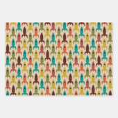 Retro Atomic Age Midcentury Mod Suns Stars Rakette Inpakpapier Vel (Voorkant 3)