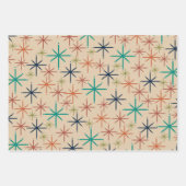 Retro Atomic Age Midcentury Mod Suns Stars Rakette Inpakpapier Vel (Voorkant 2)