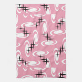 Retro Atomic Age Swirls Stars Patroze Theedoek (Verticaal)