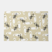 Retro Atomic Age Swirls Stars Pattern Beige Deurmat (Voorkant)