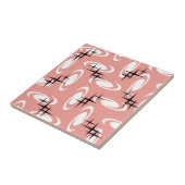 Retro Atomic Age Swirls Stars Pattern zalmroze Tegeltje (Zijkant)