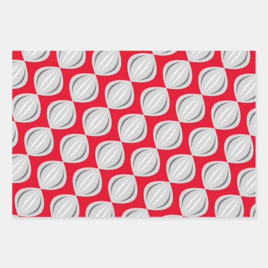 Retro Atomic Art Baubles Trio Inpakpapier Vel (Voorkant 3)