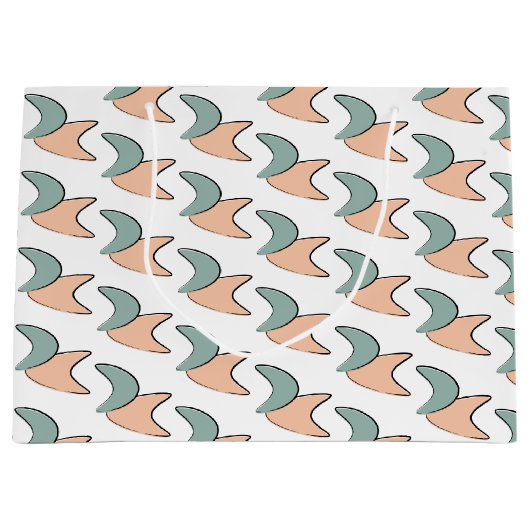 Retro Atomic Art Crescents Pattern Gift Bag Groot Cadeauzakje (Voorkant)