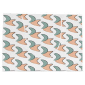 Retro Atomic Art Crescents Pattern Gift Bag Groot Cadeauzakje (Achterkant)