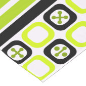 Retro Atomic Art Vierkantjes Lijnen Chartreuse Korte Tafelloper (Hoek)