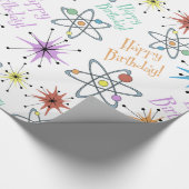 Retro Atomic Birthday Cadeaupapier (Hoek)