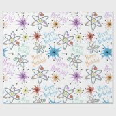 Retro Atomic Birthday Cadeaupapier (Vlak)