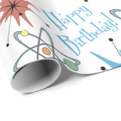 Retro Atomic Birthday Cadeaupapier (Rol Hoek)