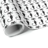 RETRO ATOMIC BLACK CAT VERJAARDAG INPAKPAPIER (Rol Hoek)