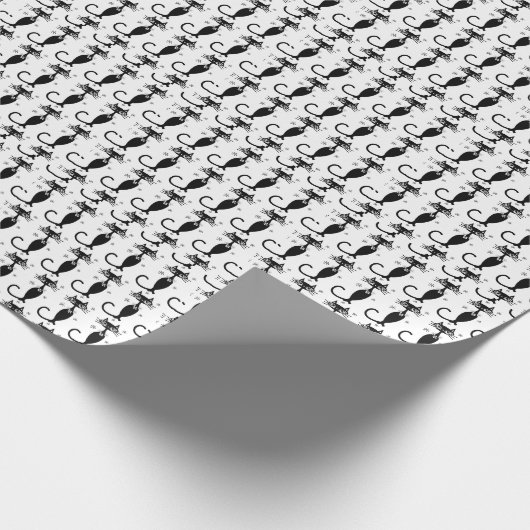 RETRO ATOMIC BLACK CAT VERJAARDAG INPAKPAPIER (Hoek)