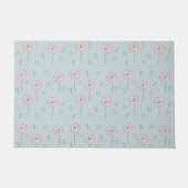 Retro Atomic Bloemen Groen Roze Deurmat (Voorkant)