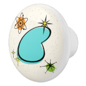 Retro Atomic Boomerang en Starbursts Ceramic Pull. Keramische Knop (Rechts)