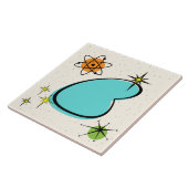 Retro Atomic Boomerang en Starbursts keramische te Tegeltje (Zijkant)