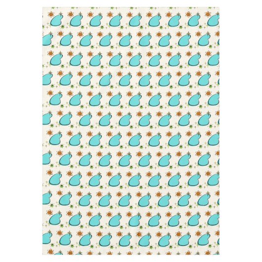 Retro Atomic Boomerang en Starbursts Tablecloth Tafelkleed (Voorkant)