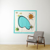 Retro Atomic Boomerang en Starbursts Tapestry Wandkleed (In Situ (horizontaal))