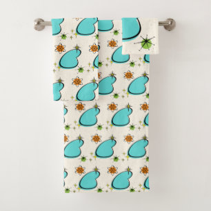 Retro Atomic Boomerang en Starbursts Towel Bad Handdoek