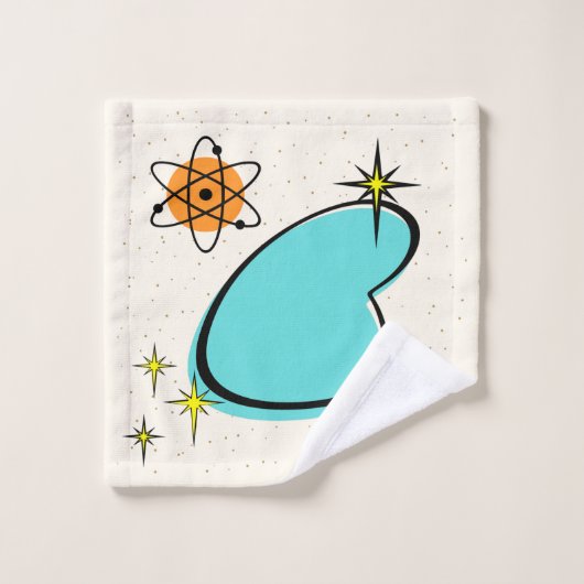 Retro Atomic Boomerang en Starbursts Towel Bad Handdoek (Wasdoekje)