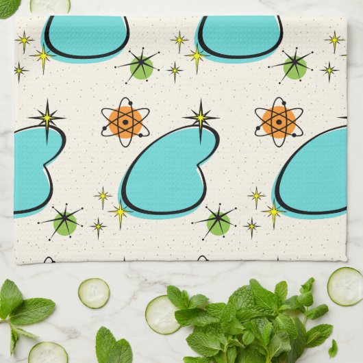 Retro Atomic Boomerang Kitchen Towels Theedoek (Gevouwen)