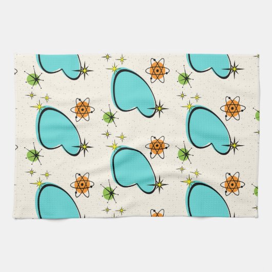 Retro Atomic Boomerang Kitchen Towels Theedoek (Horizontaal)