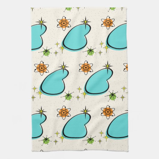 Retro Atomic Boomerang Kitchen Towels Theedoek (Verticaal)