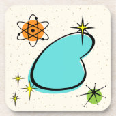 Retro Atomic Boomerang onderzetter van harde kunst (Voorkant)