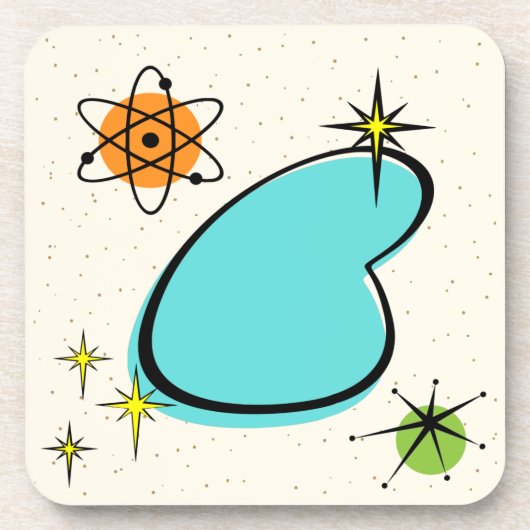 Retro Atomic Boomerang onderzetter van harde kunst (Voorkant)