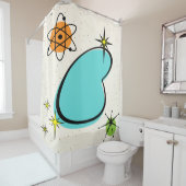 Retro Atomic Boomerang Shower Curtain Douchegordijn (In situ)