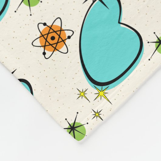 Retro Atomic Boomerang & Starburst Fleece Blanket (Hoek)