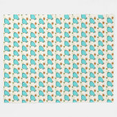 Retro Atomic Boomerang & Starburst Fleece Blanket Deken (Voorkant (Horizontaal))