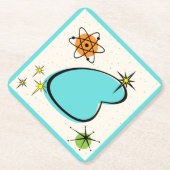 Retro Atomic Boomerang & Starbursts Paper Onderzet Kartonnen Onderzetters (Voorkant)