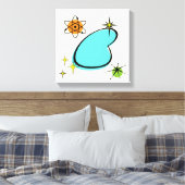 Retro Atomic Boomerang Stretched Canvas Print (Insitu (Slaapkamer))