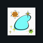 Retro Atomic Boomerang Stretched Canvas Print<br><div class="desc">Deze Retro Atomic Boomerang en Starbursts patroon canvas print is de belichaming van het midden-eeuwse moderne. Met zijn grote turquoise boemerang omgeven door kitscherige starbursts en sinaasappel en groene cirkels voor wat extra grillen, is dit geïnspireerde patroon stijlvol en retro genoeg om klassiek te zijn. Wees de coolste kat op...</div>