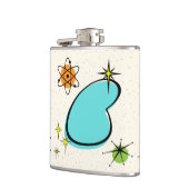 Retro Atomic Boomerang Vinyl Wrapped Flask Heupfles (Links)