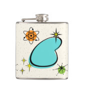 Retro Atomic Boomerang Vinyl Wrapped Flask Heupfles (Voorkant)