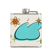 Retro Atomic Boomerang Vinyl Wrapped Flask Heupfles (Achterkant)