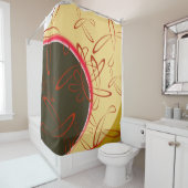 Retro Atomic Burst: Mid-Century Modern Douchegordijn (In situ)