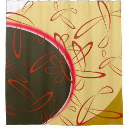 Retro Atomic Burst: Mid-Century Modern Douchegordijn