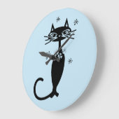 RETRO ATOMIC CAT CLOCK GROTE KLOK (Hoek)
