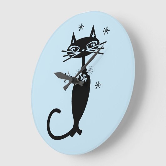 RETRO ATOMIC CAT CLOCK GROTE KLOK (Hoek)