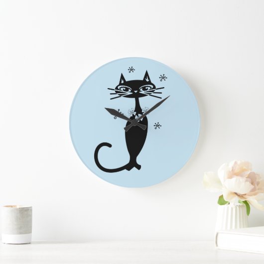 RETRO ATOMIC CAT CLOCK GROTE KLOK (Huis)