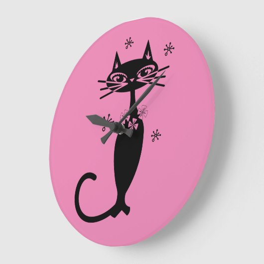 RETRO ATOMIC CAT CLOCK GROTE KLOK (Hoek)