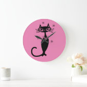 RETRO ATOMIC CAT CLOCK GROTE KLOK (Huis)