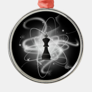 Retro Atomic Chess Piece - King Metalen Ornament